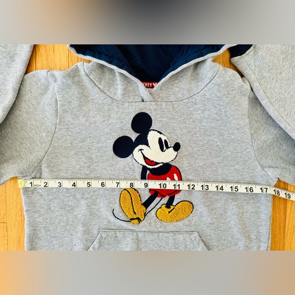 Disney Original Gray Varsity Hoodie / Sweatshirt with Mickey motif size L/152cm - Picture 7 of 7